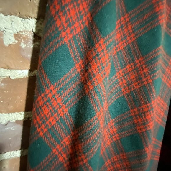 Vintage Century of Boston 100% Wool Red & Green Plaid Maxi Skirt Small - Picture 5 of 12